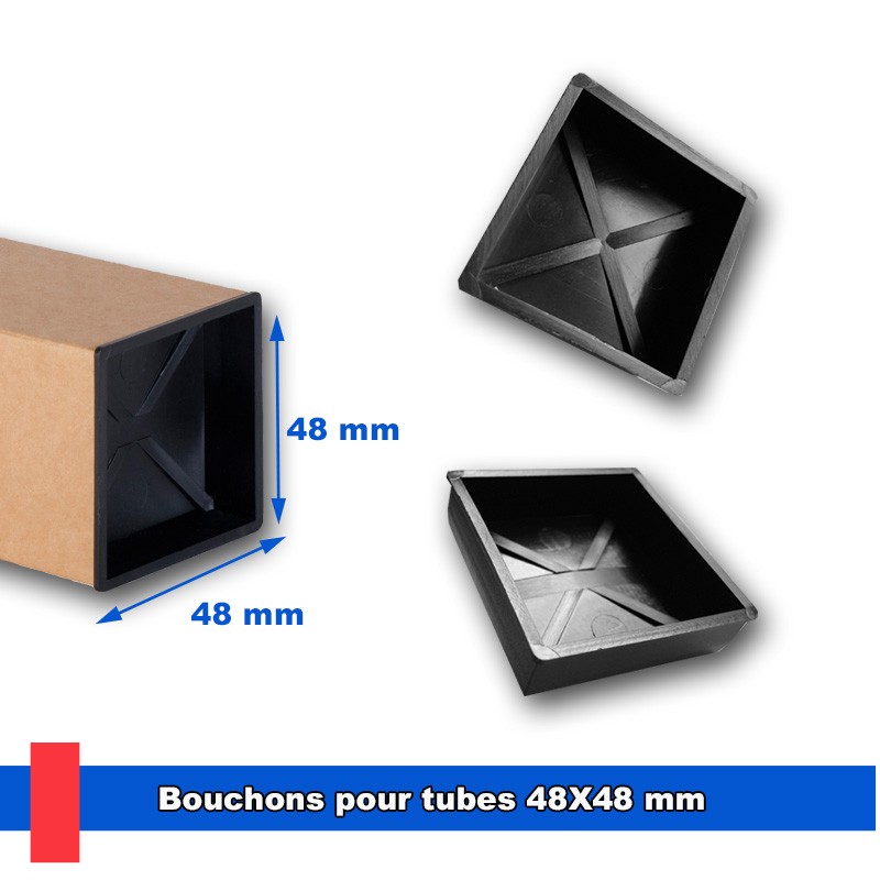 Bouchons en plastique injecté pour tubes 48x48 mm Bouchons en plastique injecté pour tubes 48x48 mm