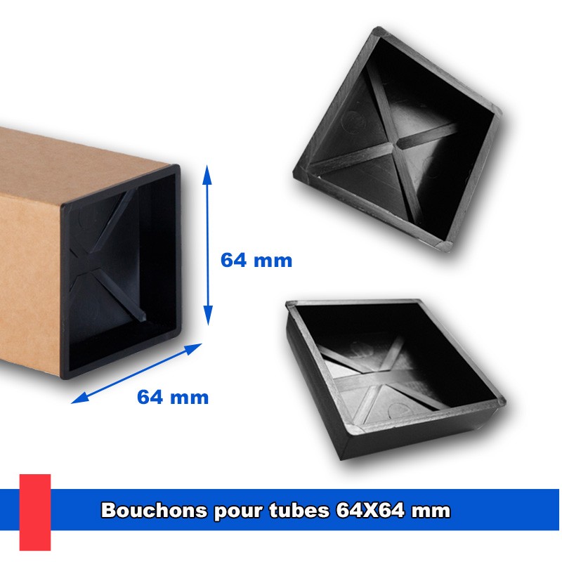 Bouchons en plastique injecté pour tubes 64x64 mm Bouchons en plastique injecté pour tubes 64x64 mm